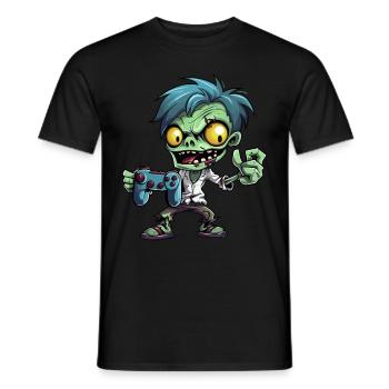 Mignon Zombie Joueur Gaming Zombie Lover - T-shirt homme - noir - Devant - AI Model Male 178 light (178cm)