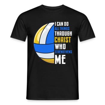 I Can Do All Things Through Christ Volleyball - Männer T-Shirt - Schwarz - Vorne - AI Model Male 178 light (178cm)