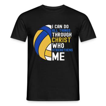 I Can Do All Things Through Christ Volleyball - Männer T-Shirt - Schwarz - Vorne - AI Model Male 178 light (178cm)