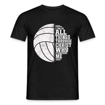 I Can Do All Things Through Christ Volleyball - Männer T-Shirt - Schwarz - Vorne - AI Model Male 178 light (178cm)