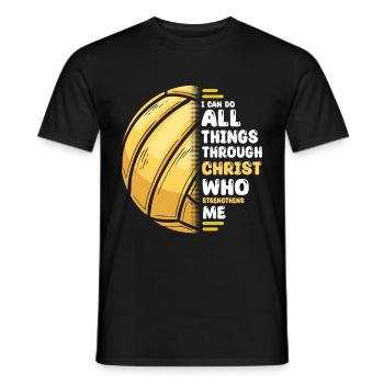 Je peux tout faire grâce au volley-ball du Christ - T-shirt homme - noir - Devant - AI Model Male 178 light (178cm)