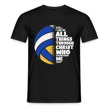 I Can Do All Things Through Christ Volleyball - Männer T-Shirt - Schwarz - Vorne - AI Model Male 178 light (178cm)
