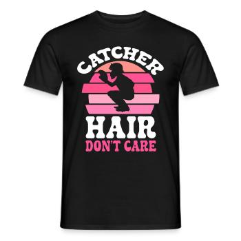 Catcher Softball Lover Bat Ball - Men's T-Shirt - black - Front - AI Model Male 178 light (178cm)