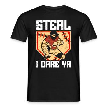 Catcher Softball Lover Bat Ball - Men's T-Shirt - black - Front - AI Model Male 178 light (178cm)