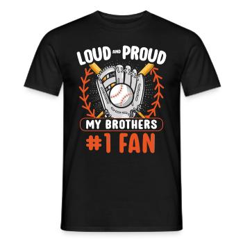 Frère Fan De Baseball Jouant Au Baseball Drôles De Garçons - T-shirt homme - noir - Devant - AI Model Male 178 light (178cm)