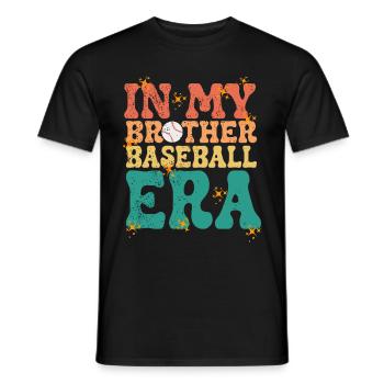 Frère Fan De Baseball Jouant Au Baseball Drôles De Garçons - T-shirt homme - noir - Devant - AI Model Male 178 light (178cm)