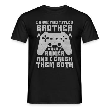 Video Games Gaming Boys Brother Teen - Men's T-Shirt - black - Front - AI Model Male 178 light (178cm)