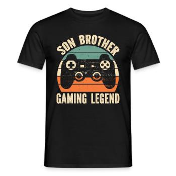 Video Games Gaming Boys Brother Teen - Men's T-Shirt - black - Front - AI Model Male 178 light (178cm)