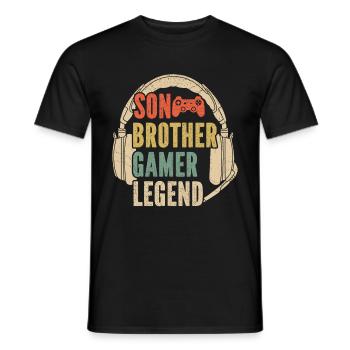 Video Games Gaming Boys Brother Teen - Men's T-Shirt - black - Front - AI Model Male 178 light (178cm)