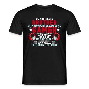 Video Games Gaming Boys Brother Teen - Men's T-Shirt - black - Front - AI Model Male 178 light (178cm)