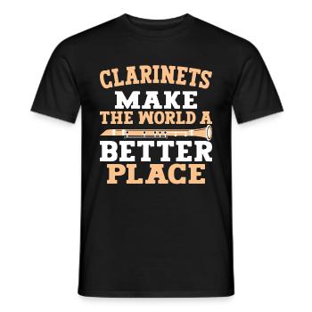 Clarinetist Clarinet Playing Bass Musician - Men's T-Shirt - black - Front - AI Model Male 178 light (178cm)