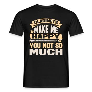 Clarinetist Clarinet Playing Bass Musician - Men's T-Shirt - black - Front - AI Model Male 178 light (178cm)