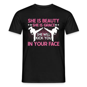 Karate Girl Martial Arts Women Karate Kick - Männer T-Shirt - Schwarz - Vorne - AI Model Male 178 light (178cm)