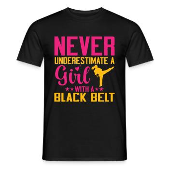 Karate Girl Martial Arts Women Karate Kick - Männer T-Shirt - Schwarz - Vorne - AI Model Male 178 light (178cm)