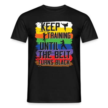 Karate Black Belt Martial Arts Karate Kick - Männer T-Shirt - Schwarz - Vorne - AI Model Male 178 light (178cm)
