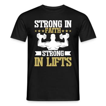 Jesus Christian Gym Workout - Men's T-Shirt - black - Front - AI Model Male 178 light (178cm)