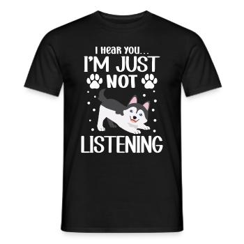 Siberian Husky Dog Lover Puppy Dog Owner - Men's T-Shirt - black - Front - AI Model Male 178 light (178cm)