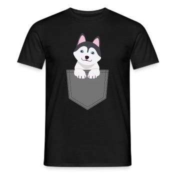 Siberian Husky Dog Lover Puppy Dog Owner - Men's T-Shirt - black - Front - AI Model Male 178 light (178cm)