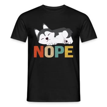 Siberian Husky Dog Lover Puppy Dog Owner - Men's T-Shirt - black - Front - AI Model Male 178 light (178cm)