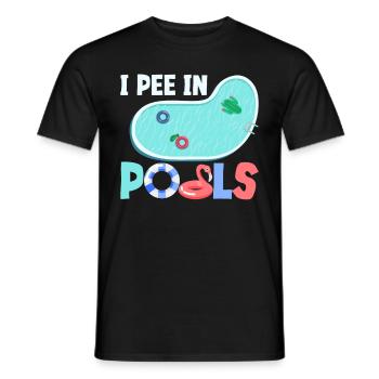 Ich Pinkle In Pools Lustige Witze Sarkastische - Männer T-Shirt - Schwarz - Vorne - AI Model Male 178 light (178cm)