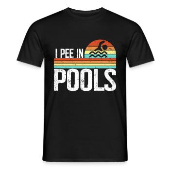 Ich Pinkle In Pools Lustige Witze Sarkastische - Männer T-Shirt - Schwarz - Vorne - AI Model Male 178 light (178cm)