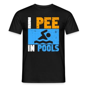 Ich Pinkle In Pools Lustige Witze Sarkastische - Männer T-Shirt - Schwarz - Vorne - AI Model Male 178 light (178cm)
