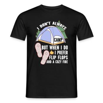 Camping Flip Flops Camper Natur Outdoor - Männer T-Shirt - Schwarz - Vorne - AI Model Male 178 light (178cm)
