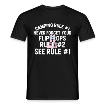 Camping Flip Flops Camper Natur Outdoor - Männer T-Shirt - Schwarz - Vorne - AI Model Male 178 light (178cm)