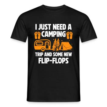 Camping Flip Flops Camper Nature Outdoor - Men's T-Shirt - black - Front - AI Model Male 178 light (178cm)