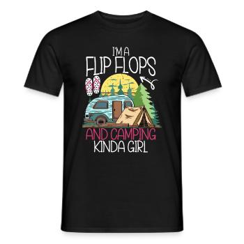Camping Flip Flops Camper Natur Outdoor - Männer T-Shirt - Schwarz - Vorne - AI Model Male 178 light (178cm)
