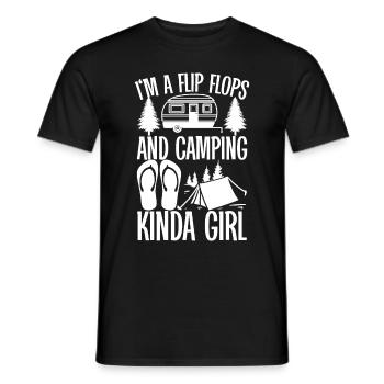 Camping Flip Flops Camper Nature Outdoor - Men's T-Shirt - black - Front - AI Model Male 178 light (178cm)