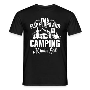 Camping Flip Flops Camper Natur Outdoor - Männer T-Shirt - Schwarz - Vorne - AI Model Male 178 light (178cm)