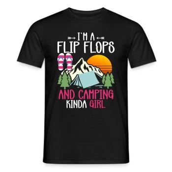 Camping Flip Flops Camper Nature Outdoor - Men's T-Shirt - black - Front - AI Model Male 178 light (178cm)