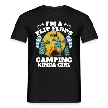Camping Flip Flops Camper Natur Outdoor - Männer T-Shirt - Schwarz - Vorne - AI Model Male 178 light (178cm)
