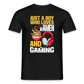 Ramen Und Gaming Japan Anime Manga Otaku - Männer T-Shirt - Schwarz - Vorne - AI Model Male 178 light (178cm)