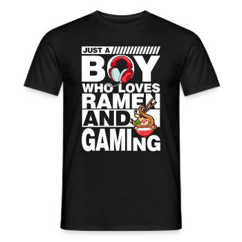 Ramen Und Gaming Japan Anime Manga Otaku - Männer T-Shirt - Schwarz - Vorne - AI Model Male 178 light (178cm)