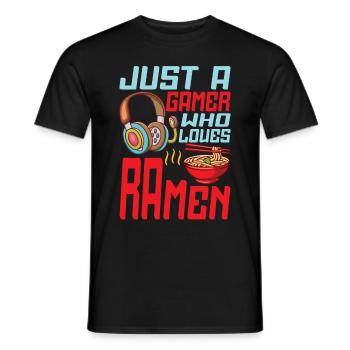 Ramen Und Gaming Japan Anime Manga Otaku - Männer T-Shirt - Schwarz - Vorne - AI Model Male 178 light (178cm)