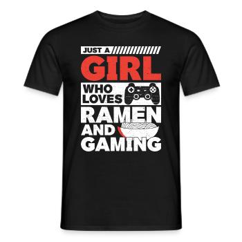 Ramen Und Gaming Japan Anime Manga Otaku - Männer T-Shirt - Schwarz - Vorne - AI Model Male 178 light (178cm)