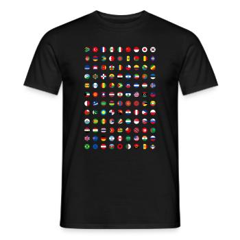 Tous les pays Drapeaux du monde 287 Drapeau - T-shirt homme - noir - Devant - AI Model Male 178 light (178cm)