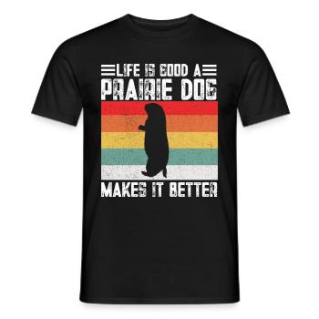 Funny Prairie - Chien amant drôle de rongeur - T-shirt homme - noir - Devant - AI Model Male 178 light (178cm)