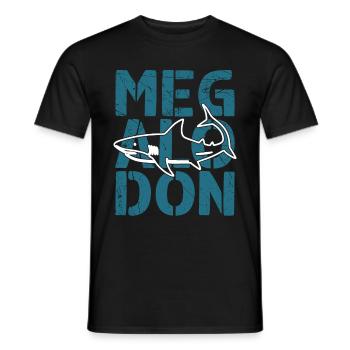 Megalodon Shark Biology Ocean Shark Lover - Men's T-Shirt - black - Front - AI Model Male 178 light (178cm)
