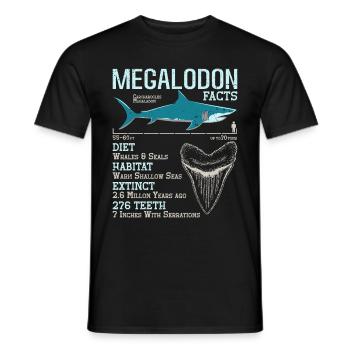 Megalodon Shark Biology Ocean Shark Lover - Men's T-Shirt - black - Front - AI Model Male 178 light (178cm)