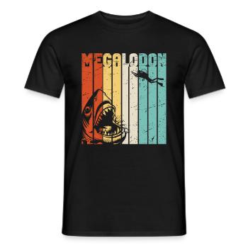 Megalodon Shark Biology Ocean Shark Lover - Men's T-Shirt - black - Front - AI Model Male 178 light (178cm)