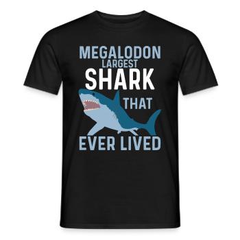 Megalodon Shark Biology Ocean Shark Lover - Men's T-Shirt - black - Front - AI Model Male 178 light (178cm)