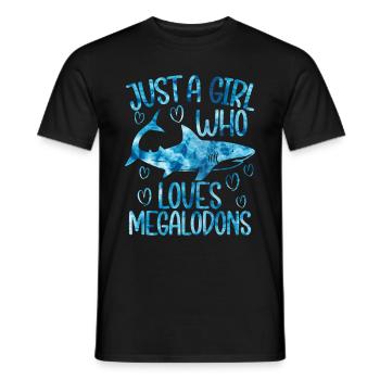 Megalodon Shark Biology Ocean Shark Lover - Men's T-Shirt - black - Front - AI Model Male 178 light (178cm)