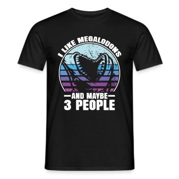 Megalodon Shark Biology Ocean Shark Lover - Men's T-Shirt - black - Front - AI Model Male 178 light (178cm)