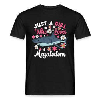 Megalodon Shark Biology Ocean Shark Lover - Men's T-Shirt - black - Front - AI Model Male 178 light (178cm)