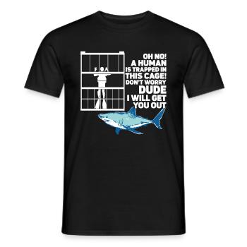 Megalodon Shark Biology Ocean Shark Lover - Men's T-Shirt - black - Front - AI Model Male 178 light (178cm)