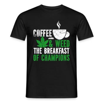Weed Coffee Cannabis Stoner Caffeine Ganja - Men's T-Shirt - black - Front - AI Model Male 178 light (178cm)