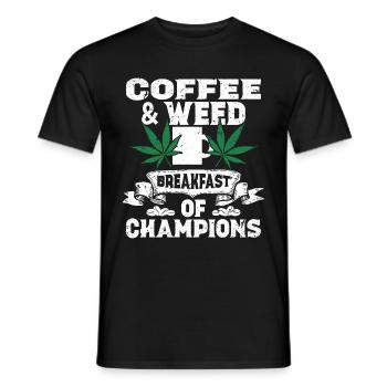 Weed Coffee Cannabis Stoner Caffeine Ganja - Men's T-Shirt - black - Front - AI Model Male 178 light (178cm)